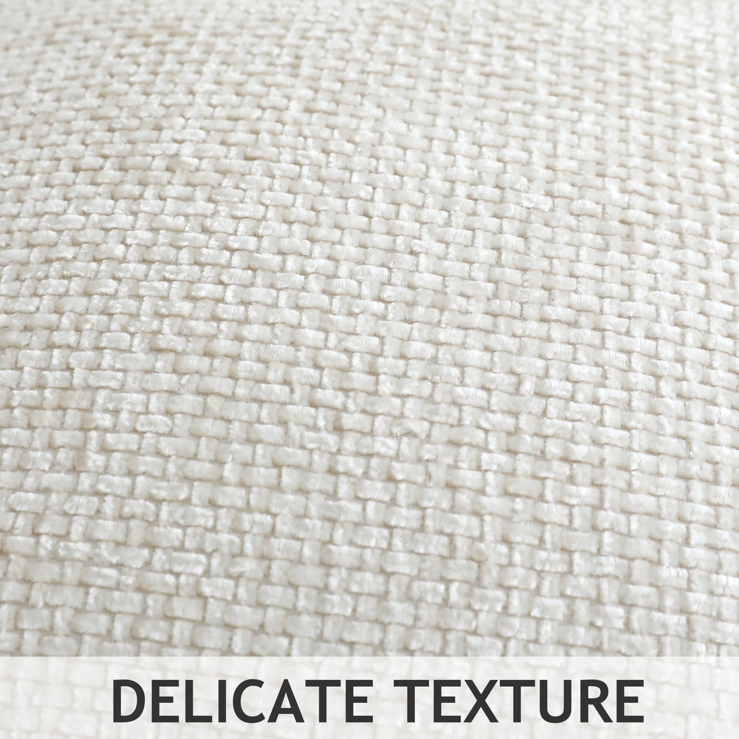 Stellhome Pack of 2 Woven Textured Decorative Throw Pillow Covers Soft Chenille Accent Luxury Cushion Cases for Living Room Couch Bed Sofa Farmhouse Boho Home, 20x20 inch, Cream