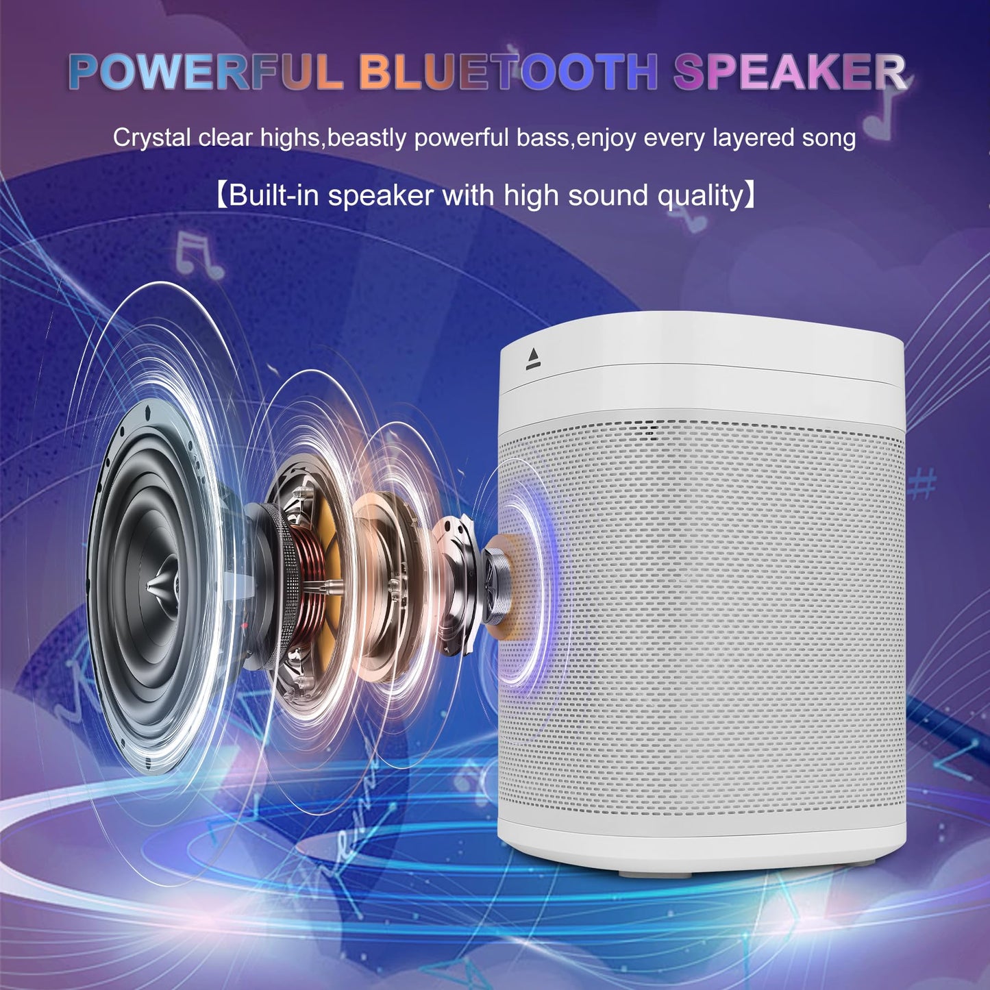 LUXSWAY White Noise Sound Machine with Night Light, 70 Non-looping Sounds, Rechargeable Sleep Sound Machine, Bluetooth Speaker for Party Camping, Sleep Aid for Baby Adults Privacy Nursery & Gifts