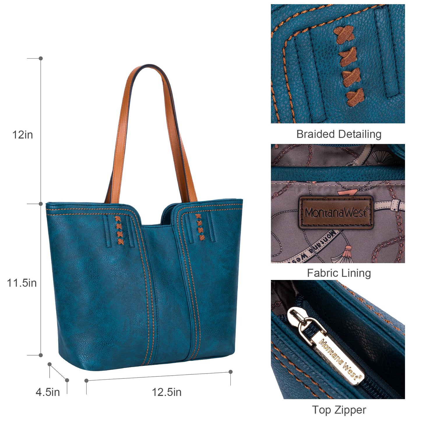 Montana West Tote Bag for Women Top Handle Satchel Purse Oversized Shoulder Handbag Hobo Bags Teal Blue Christmas Gift MWC-118LKB