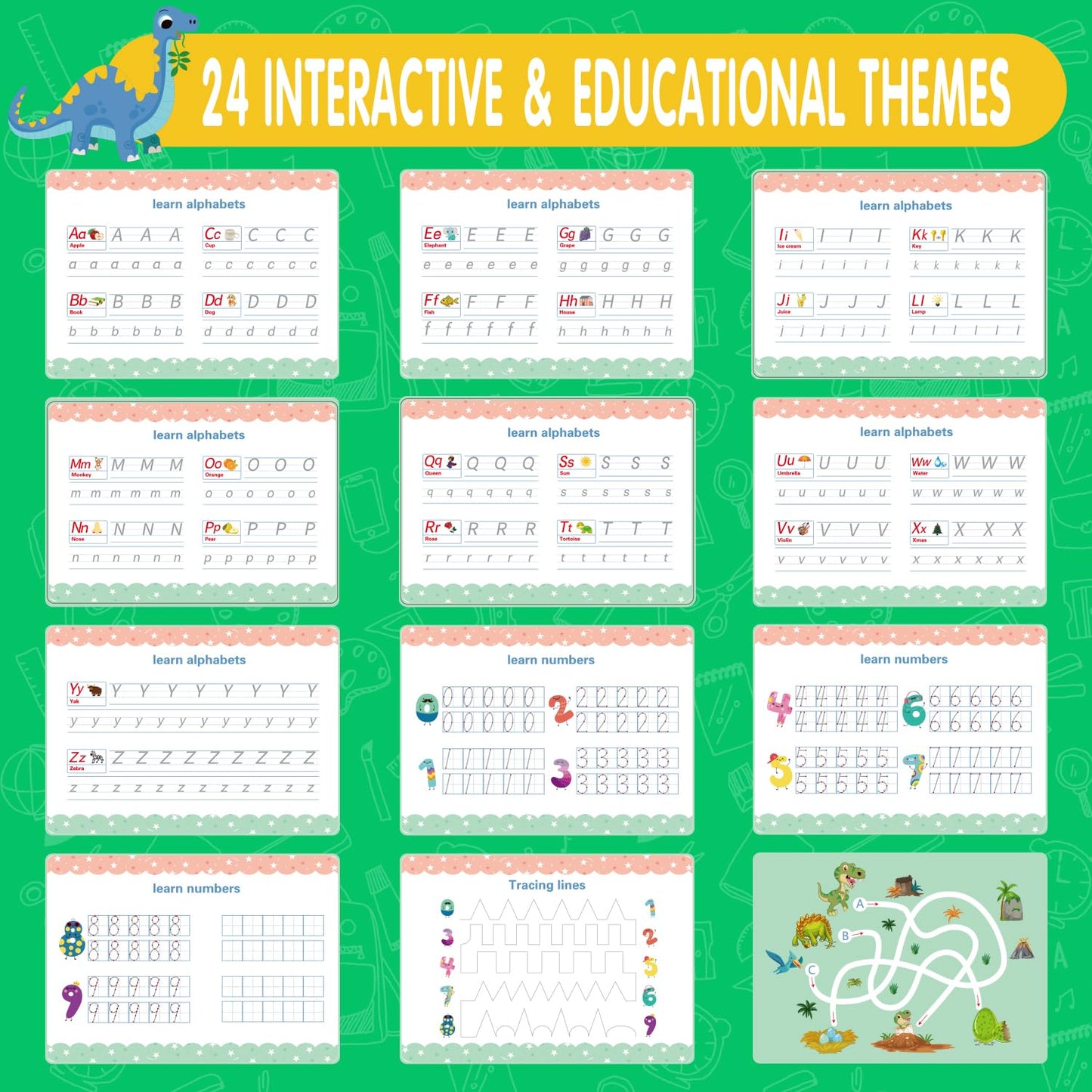 NASHRIO Montessori 24 Themes Busy Book for Toddlers 3-5, Engaging Preschool Learning Activities for Home School Travel – Educational Toy for 3-6 Year Old Boys & Girls