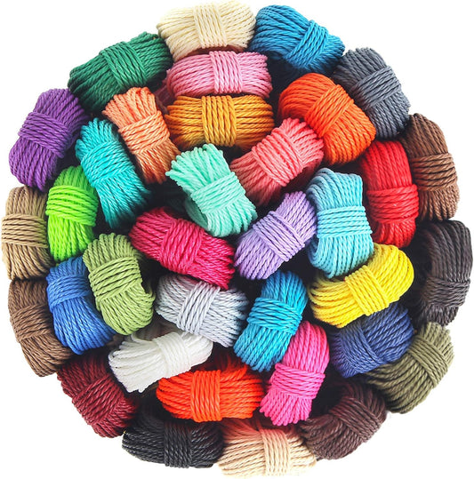 Waxed String 35 Colors 1mm 382 Yard | Waxed Polyester Cord Wax Cotton Cord Waxed Thread for DIY Bracelets Necklace Jewelry Making Friendship Bracelet 1