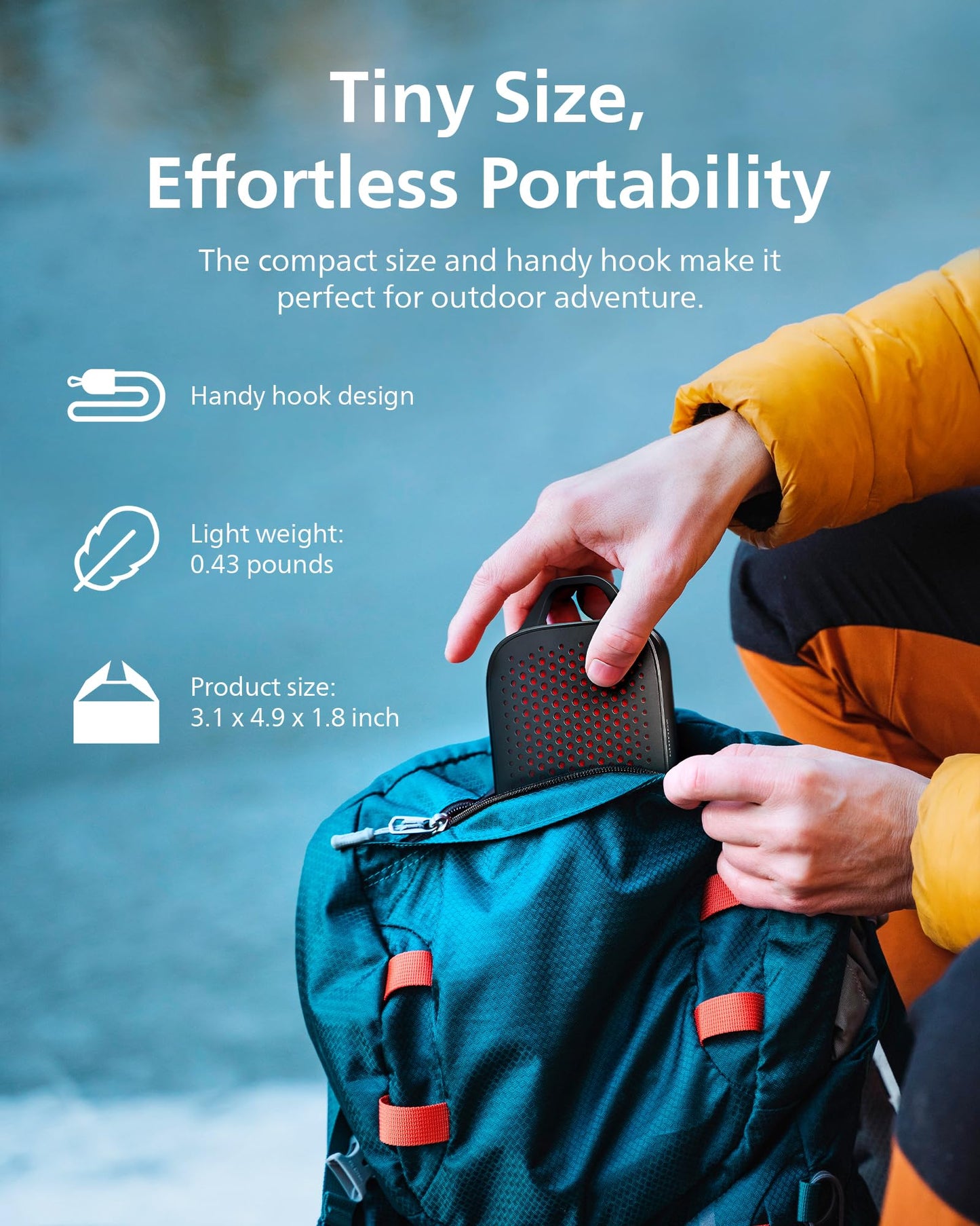 PHILIPS S1209 Portable Bluetooth Speaker,Wireless Speakers with Extra Bass,Quality Sound,12 H Battery,TWS Pairing,Support Stereo Sound,Bluetooth 5.3,IPX4 Waterproof,for Indoor & Outdoor,Small,Black