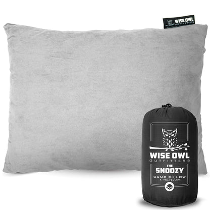 Wise Owl Outfitters Essentials Airplanes, Camping, and Travel-Memory Foam Washable Pillow-Small, Medium (Pack of 1), Grey