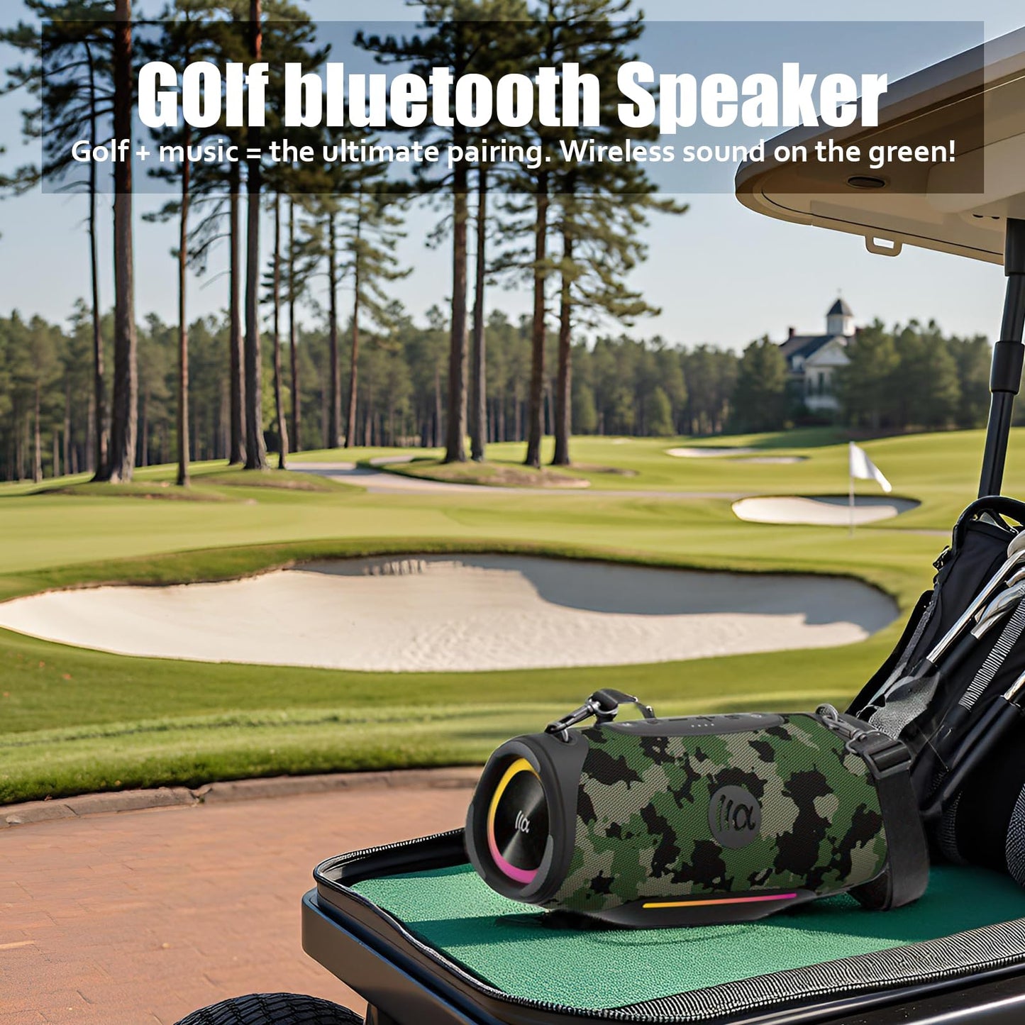 TAZATA Portable Bluetooth Speaker 80W RMS,120W Peak Loud Subwoofer Wireless Stereo with HD Sound,8H Playtime IPX7 Waterproof for Party cmaping Beach (CAMO-80W RMS/120W Peak)