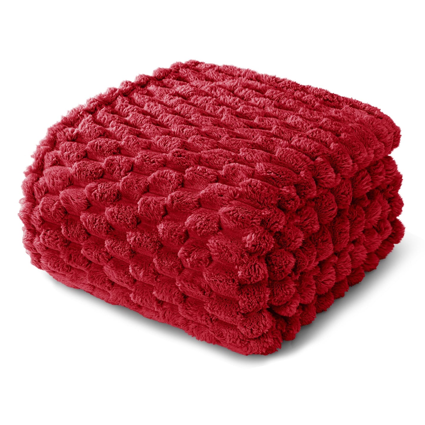 Whale Flotilla Throw Blanket for Couch with Jacquard Pattern, Fuzzy Soft Cozy Exquisite Blankets for All Season, Warm and Fluffy, 50x60 Inch, Red