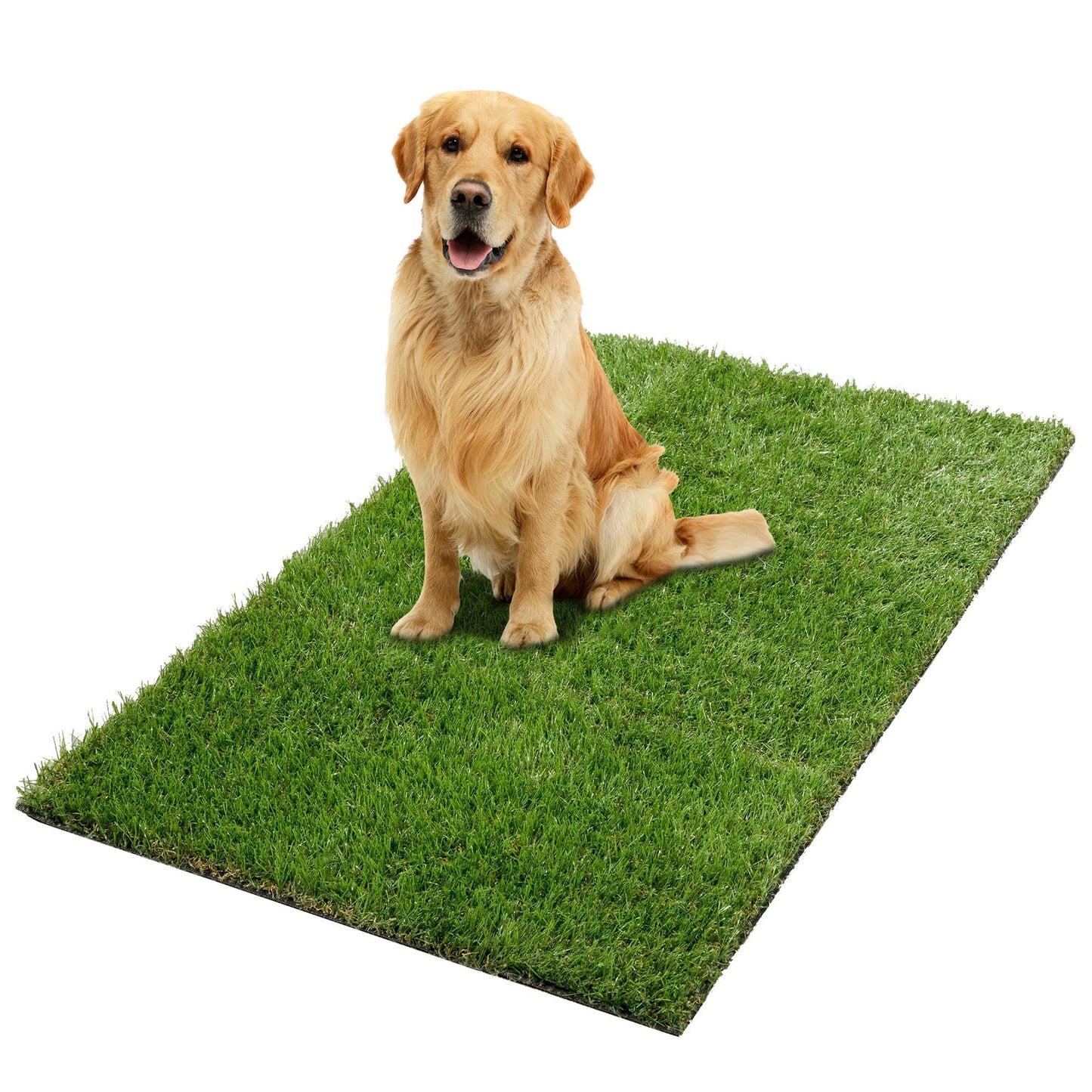 Ottomanson Artificial Grass Puppy Potty Training Pad, 2'7" x 4' Reusable Pee Pad for Small Pets and Dogs
