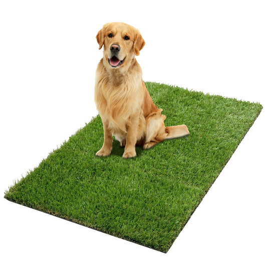 Ottomanson Artificial Grass Puppy Potty Training Pad, 2'7" x 4' Reusable Pee Pad for Small Pets and Dogs