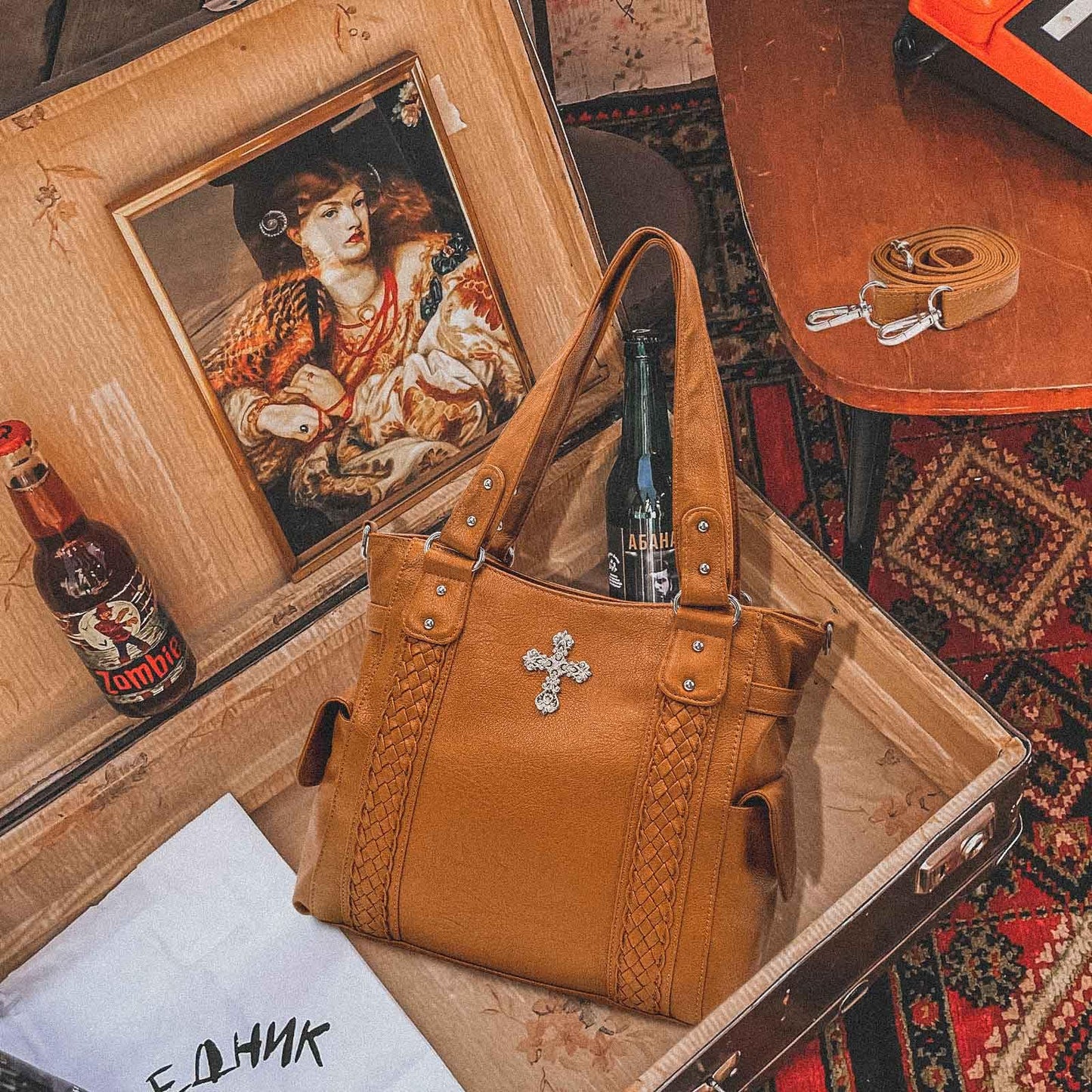 Purses and Handbags for Women Ladies Western Purse Large Hobo Bag Top Handle Handbag with Adjustable Crossbody Strap Vintage (Brown)