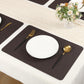 Luxury Brown Faux Leather Placemats Set of 6 – Heat Resistant, Waterproof, Non-Slip, Wipeable, Stain-Resistant Table Mats – Modern Dining Table Décor, Easy to Clean & Washable