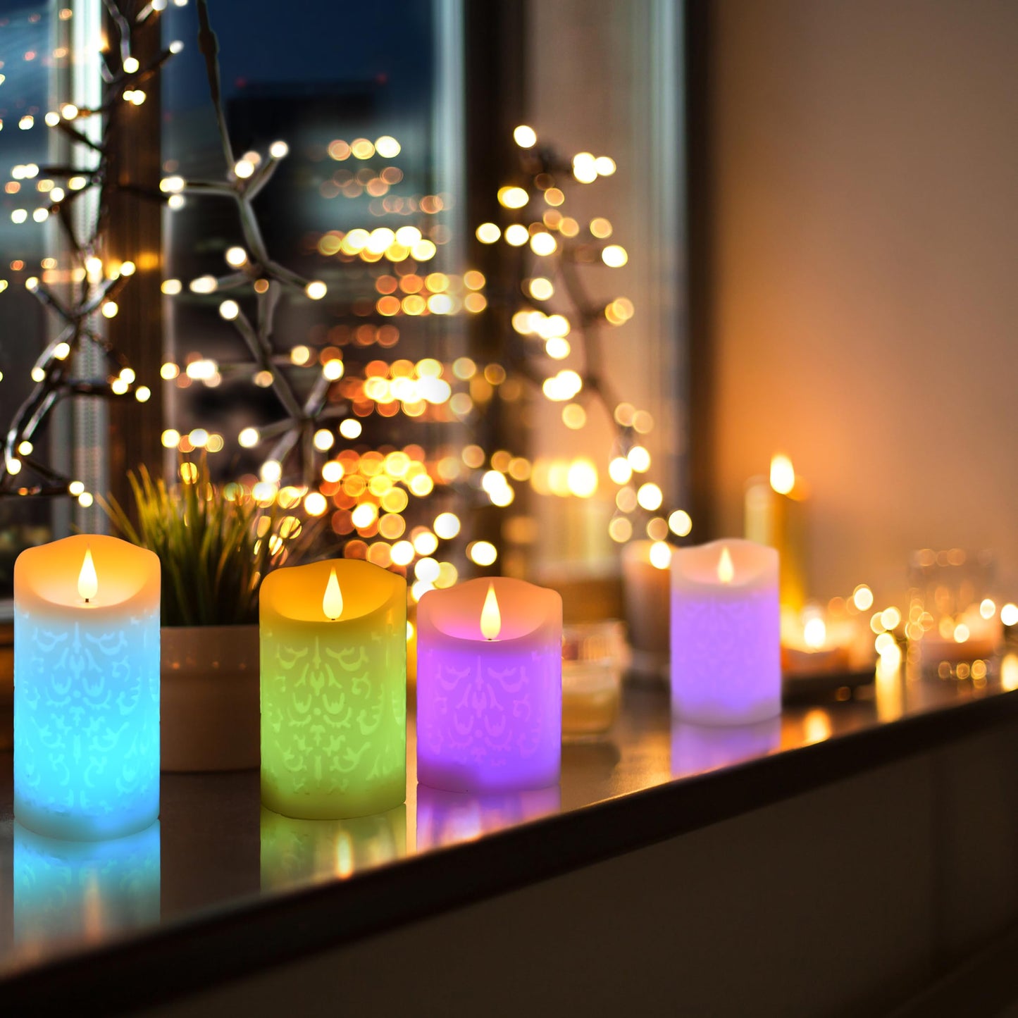 NICEME 3PCS LED Multi Colored Flameless Candles with Remote Control Timer Color Changing Candles Realistic Wax Battery Operated Candles with Flickering Flame, D3 x H4 5" 6"