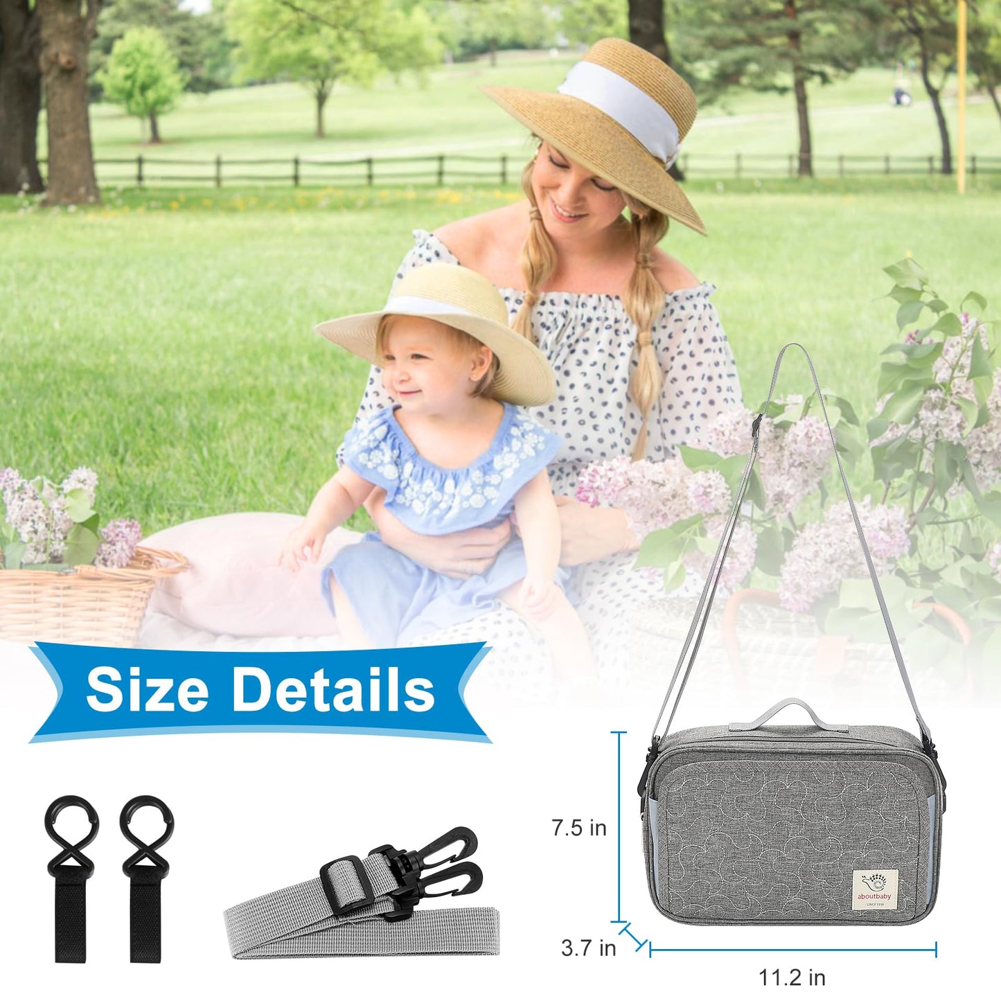 Accmor Stroller Organizer, Universal Stroller Organizer with Insulated Cup Holder Pocket, Dual Purpose Large Capacity Stroller Bag Caddy, Stroller Accessories Fits for Uppababy, Doona, Nuna Strollers