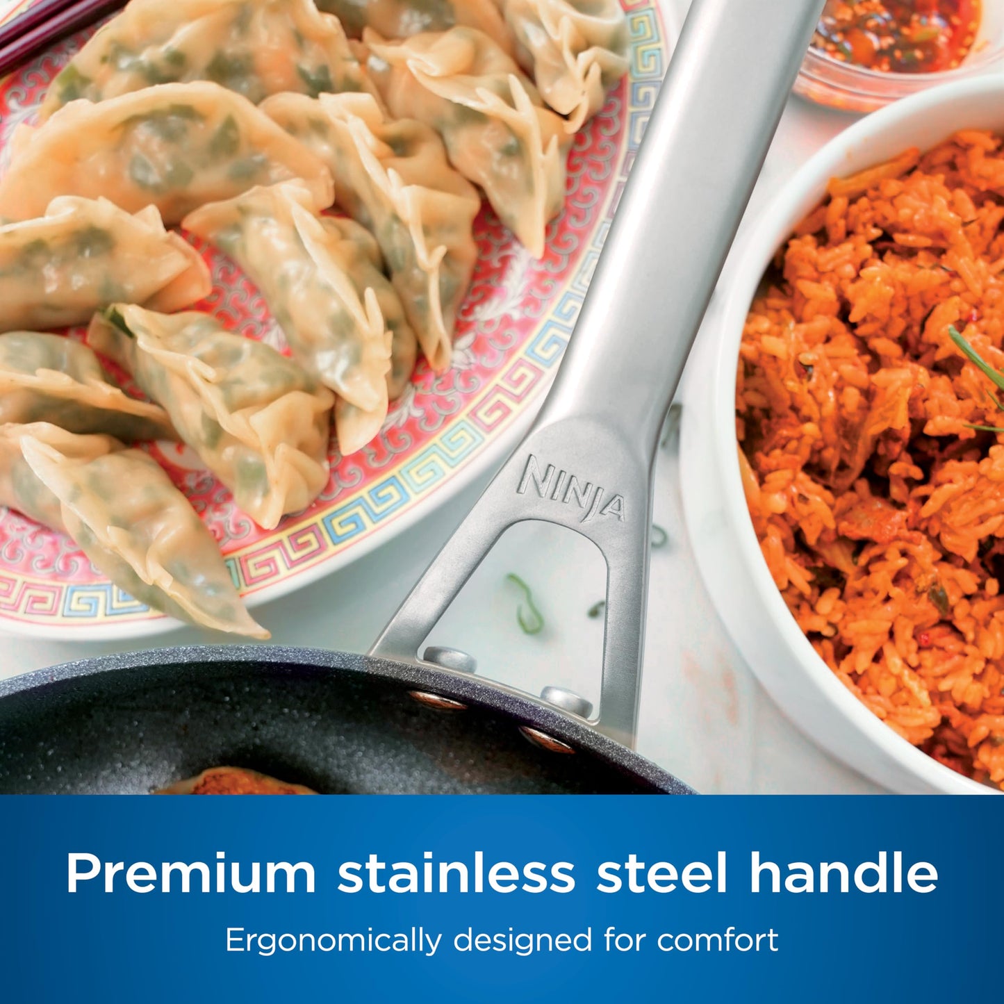 Ninja Cookware, Ninja NeverStick Professional, 16-Piece Pots and Pans Set, Non Stick Frying Pans, Kitchen Essentials, Stock Pot, Sauce Pan, Glass Lids, Saute Pan, All Stovetops, Black, C39900