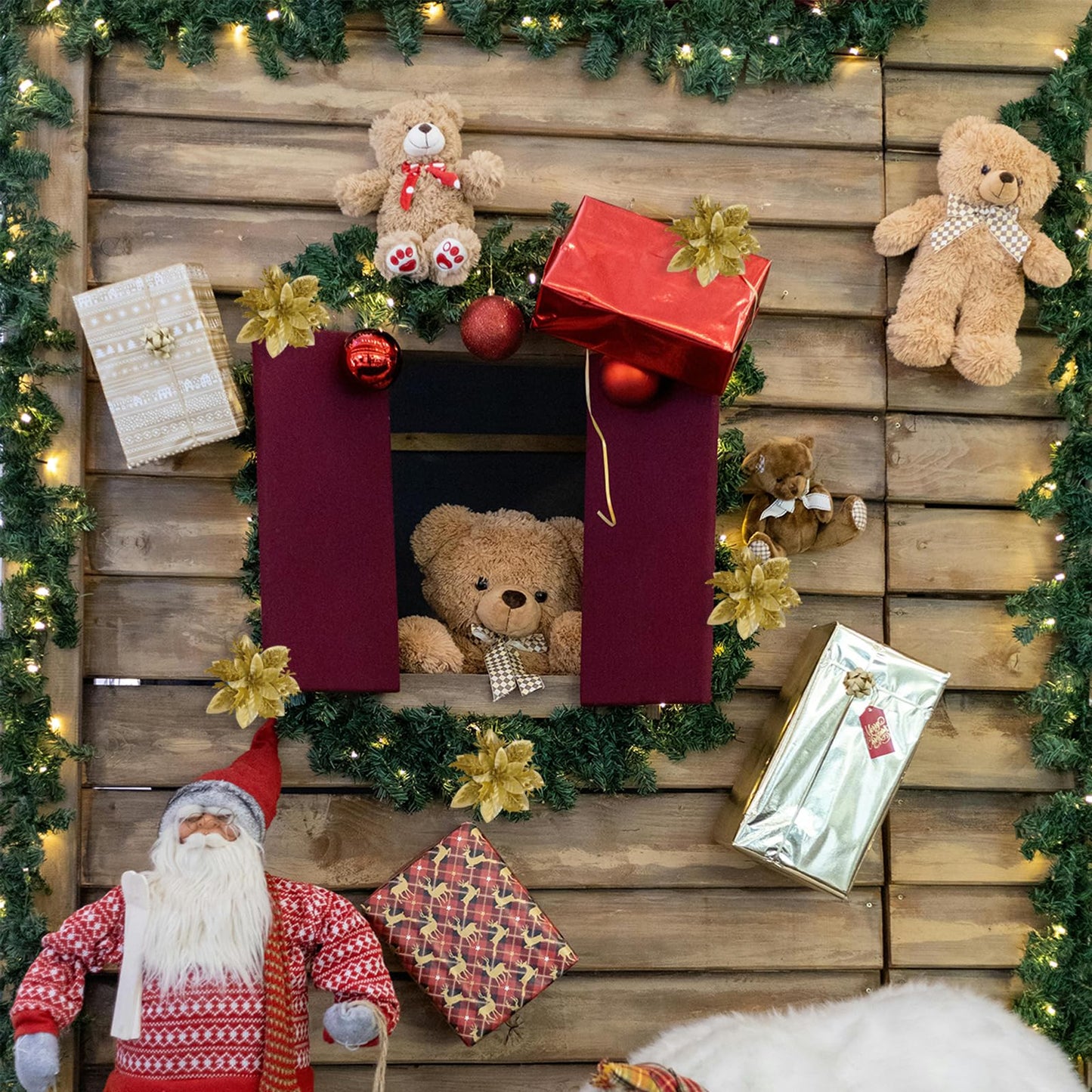 yuagolle Christmas Artificial Poinsettia Flowers: 12pcs Gold Poinsettia with Clips Silk Glitter Picks Fake Floral, for Decorations, Xmas Tree Decor, Wreath Garland Bulk, Wedding, New Year Ornaments