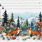 Fox Animal Placemats Set of 4 Winter Forest Landscape Fox Place Mat Machine Washable Place Mats for Dinner Table Mats 4 PCS