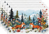 Fox Animal Placemats Set of 4 Winter Forest Landscape Fox Place Mat Machine Washable Place Mats for Dinner Table Mats 4 PCS