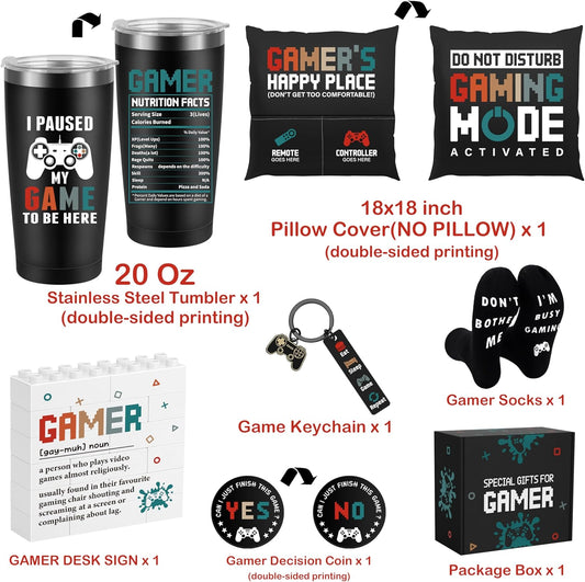 Gamer Gifts for Fathers day, Gamer Gifts for Men Boyfriend Dad Brother, Gamer Dad Gifts, Gaming Accessories for Room, Gaming Stuff, Christmas Gifts for Gamer - Gamer Gift Set Box
