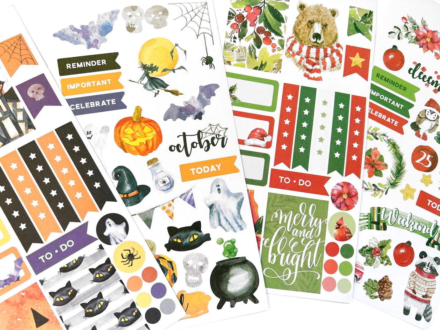 Paper House Productions Seasons Collection 30-Sheet 1200-Piece Celebrate Your Day Planner Sticker Folio for Planners, Journaling and Crafting