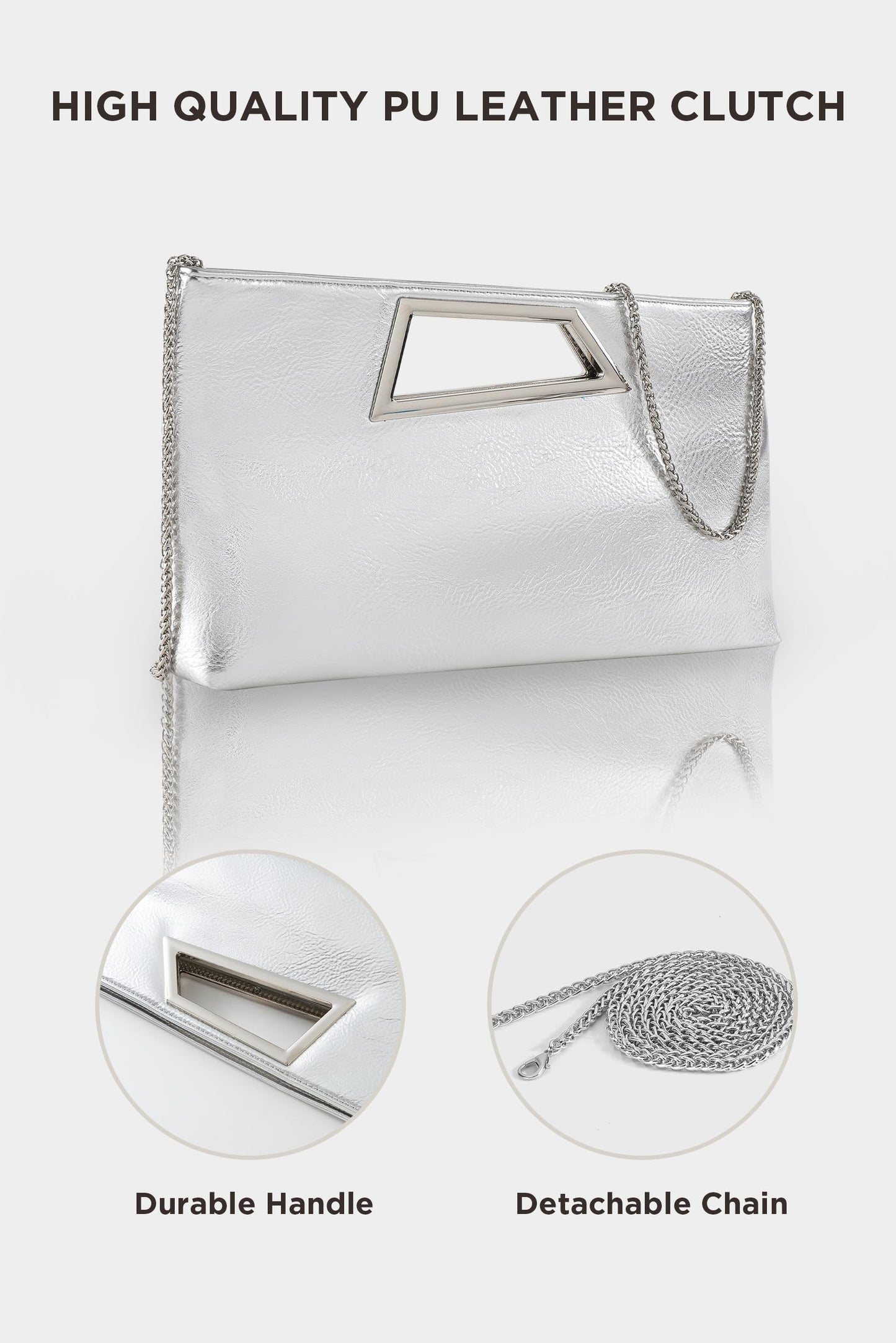 Coucoland Clutch Purse for Women - Evening Bags PU Leather Glitter Fashion Purse Handbag for Wedding Party Daily