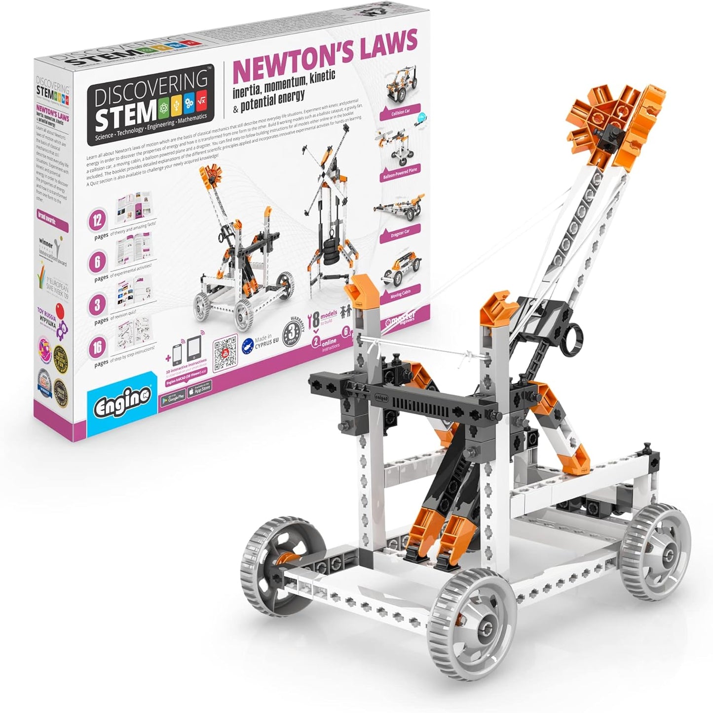 Engino- STEM Toys, Construction Toys for Kids 9+, Newton's Laws Inertia, Kinetic & Potential Energy, Educational Toys, STEM Kits, Gifts for Boys & Girls (8 Model Options)