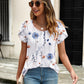 Zeagoo T Shirts for Women Casual Crew Neck Petal Short Sleeve Summer Tunic Top Floral Printed Trendy Blouses