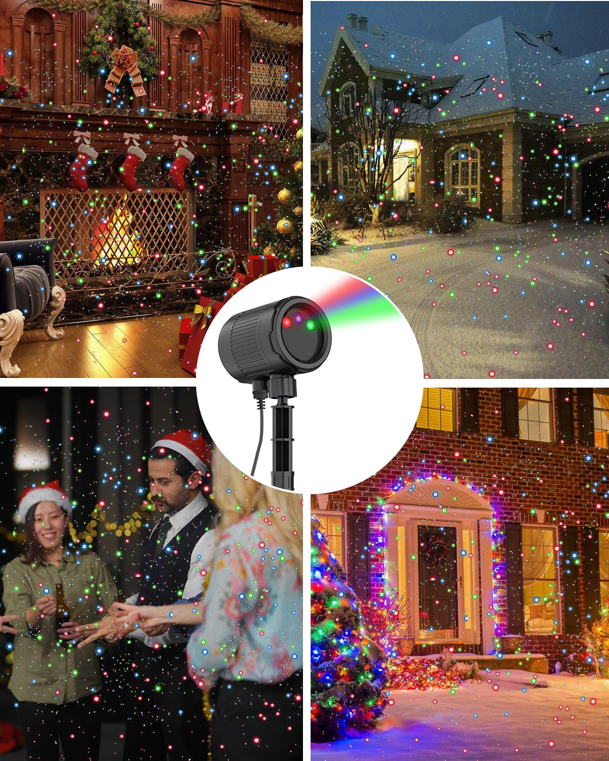 MXLATUU Christmas Laser Lights, RGB Laser Projector Light with RF Remote,Timer, Christmas Decorations Holiday Gift Projector for Xmas Home Garden Yard Party Outdoor Indoor Lights Show