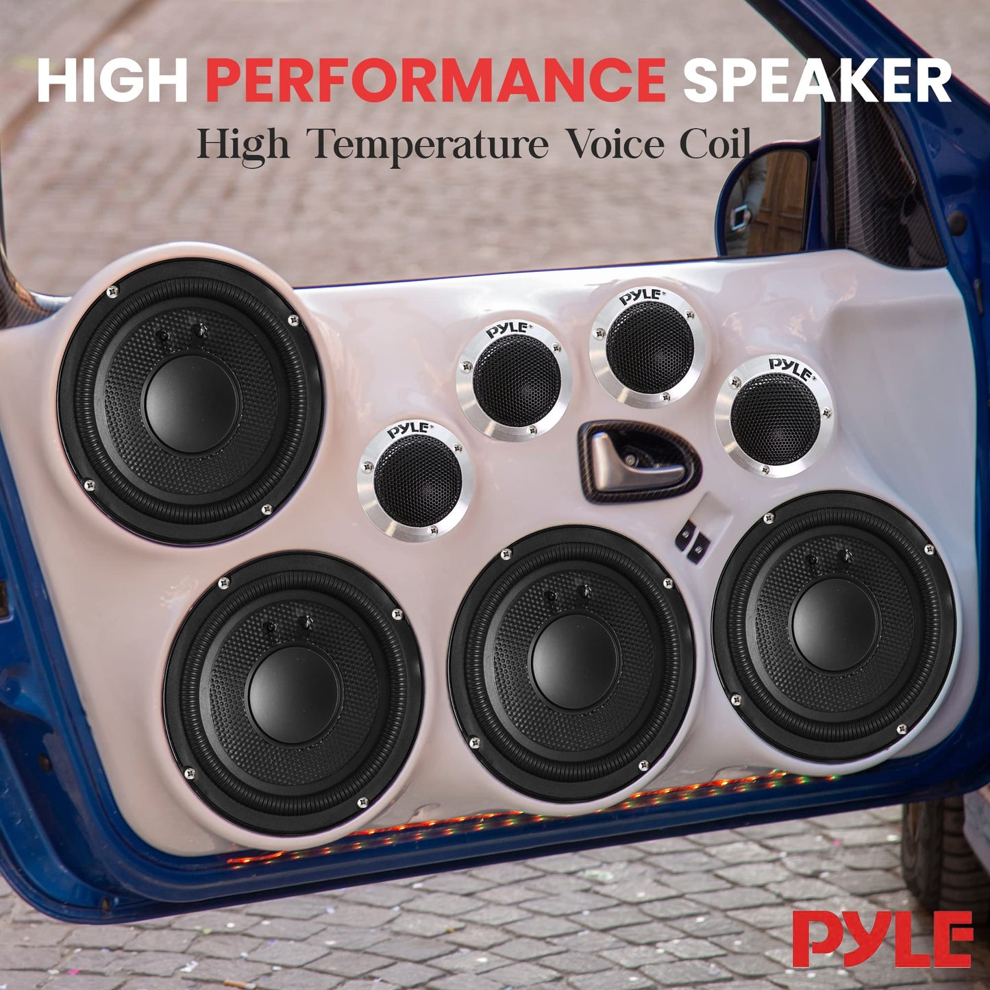 Pyle 1.0” Dome Tweeter - 80 Watts at 4-Ohm, Car Tweeter with Aluminum Housings, Enhance Lower Frequency Music Note, 2.3 Inches Full Range Car Speakers - PLTWB3