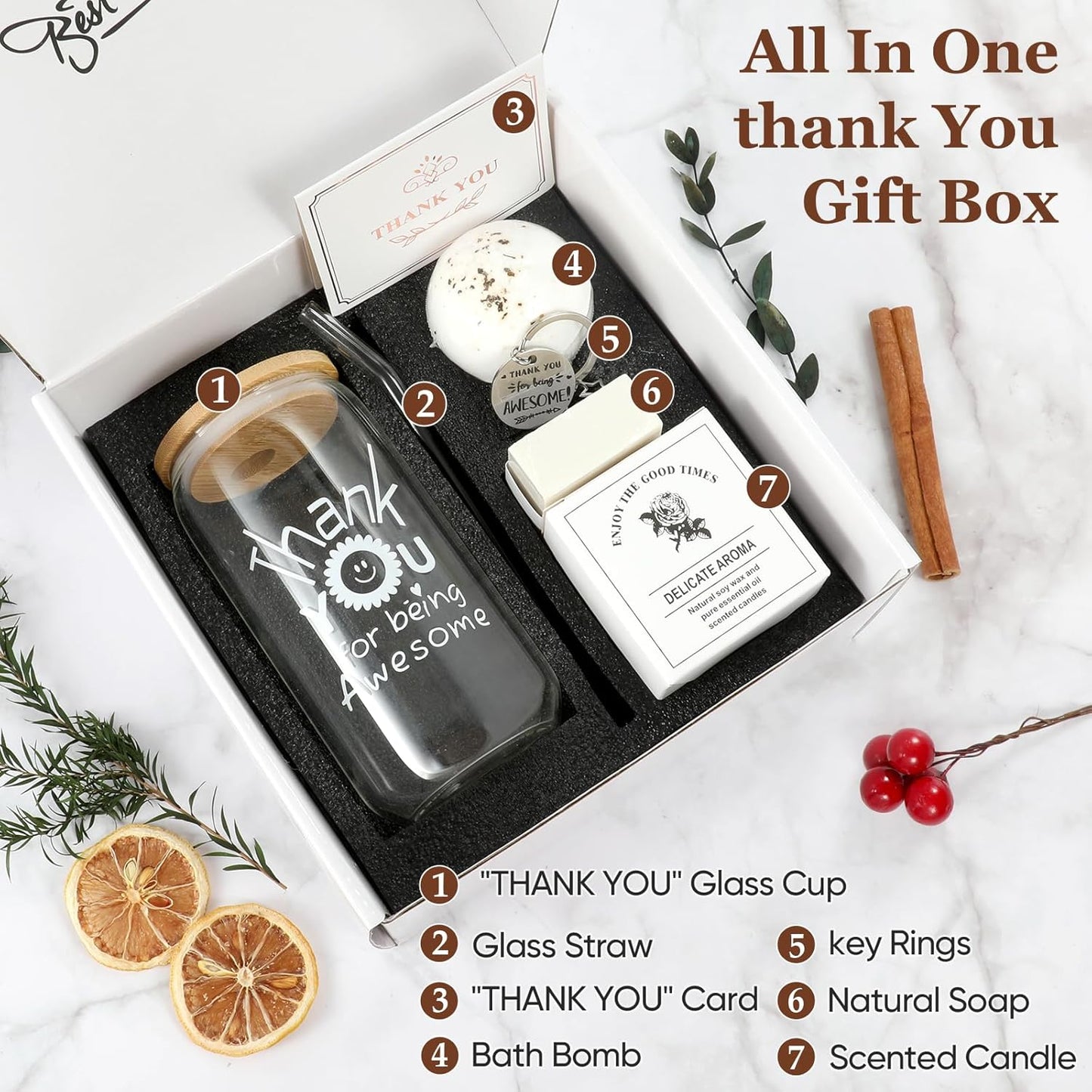 Appreciation Gifts for Women, Colleagues & Neighbors - Glass Cups, Employee & Coworker Thank You Gifts - 'Being Awesome' Gift Set