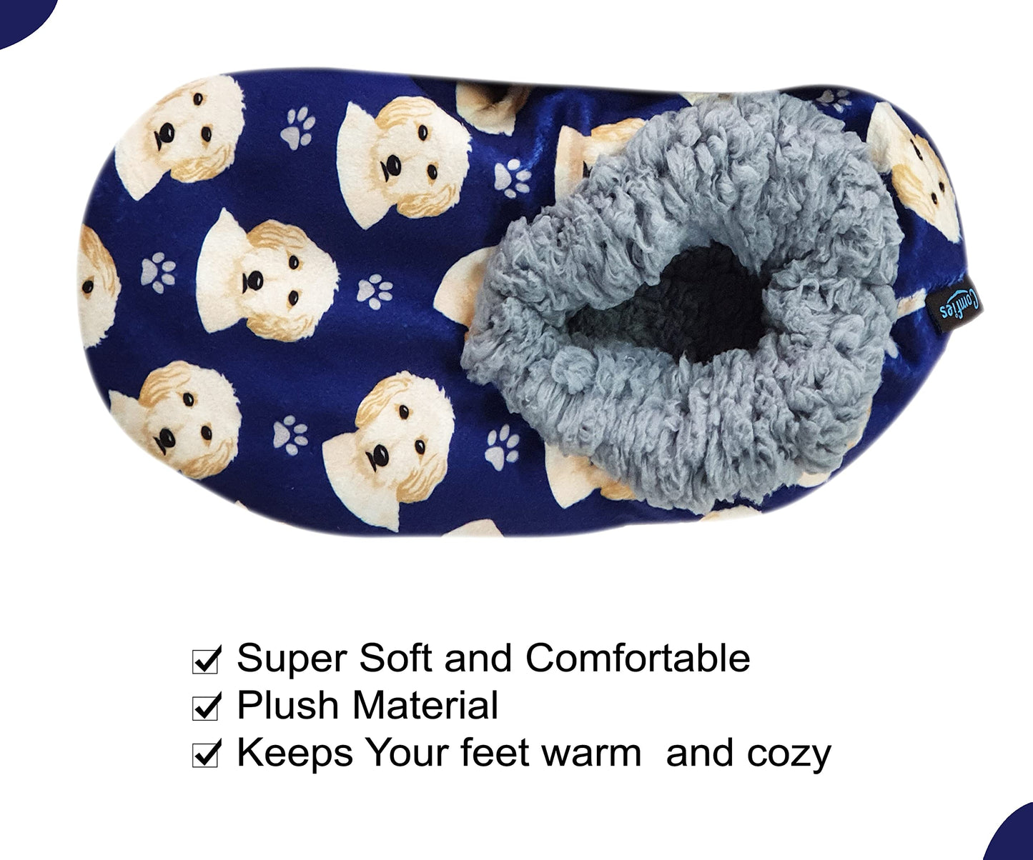 Goldendoodle Super Soft Slippers - E&S Pets - Goldendoodle Gifts - Cozy House Slippers - Non Skid Bottom - One Size Fits Most - Sherpa slipper - Pet Lover Gifts For Men And Women
