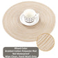 SHACOS 15 inch Round Braided Placemats Set of 6 Non Slip Heat Resistant Round Table Mats Washable Place Mats for Dinner Party Table Decoration (Beige, 6)