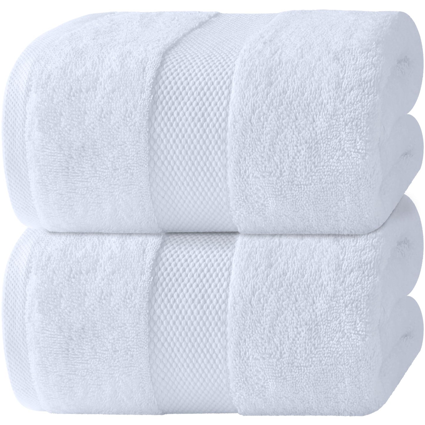 White Classic Luxury Bath Sheets Towels for Adults Extra Large 35x70 Inch - 700 GSM Turkish Cotton, Highly Absorbent | Hotel Collection | 2 Pack