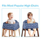 Dual-Belt High Chair Cover, Baby High Chair Cover, Upgrade Version, for Wooden or Restaurant High Chair, Sturdy and Robust Material, Blue Space