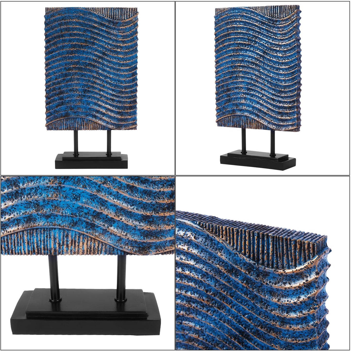 CECEQU Modern Sail Statues | Abstract Decorative Sculptures, Decor Items for Home Decor Accents, Ideal for Office, Living Room, Entry Table, Tabletop, Above Cabinet Decorations (Blue Vertical Bar)
