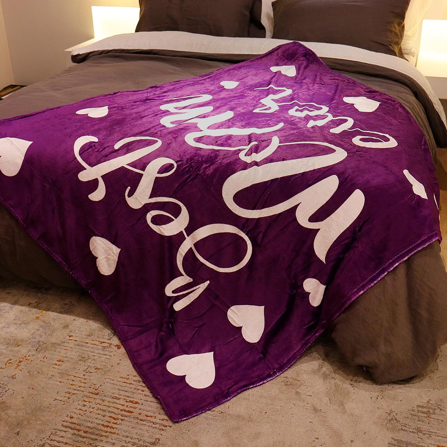 Best Mom Ever Blankets Mom Blanket Gifts for Mom Soft Plush Throw Blankets from Your Favorite Son Daughter Mom Birthday, (Purple)