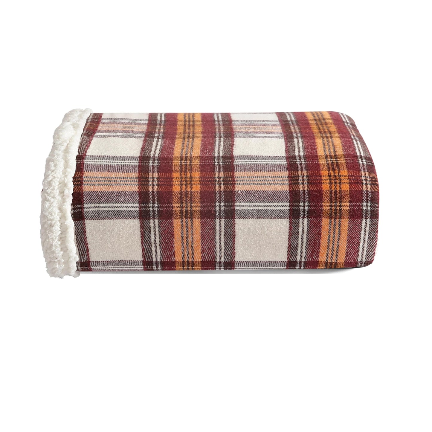 Eddie Bauer - Throw Blanket, Reversible Sherpa Fleece Bedding, Home Decor for All Seasons (Edgewood Red, Throw)