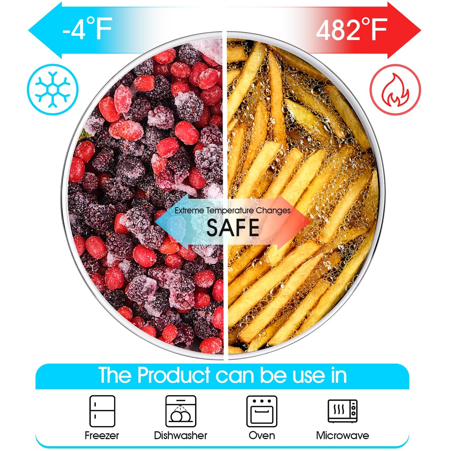 NUTRIUPS Large Glass Mixing Bowl, 4.1L Big Glass Salad Bowls, Clear Deep Glass Bowls for Mixing