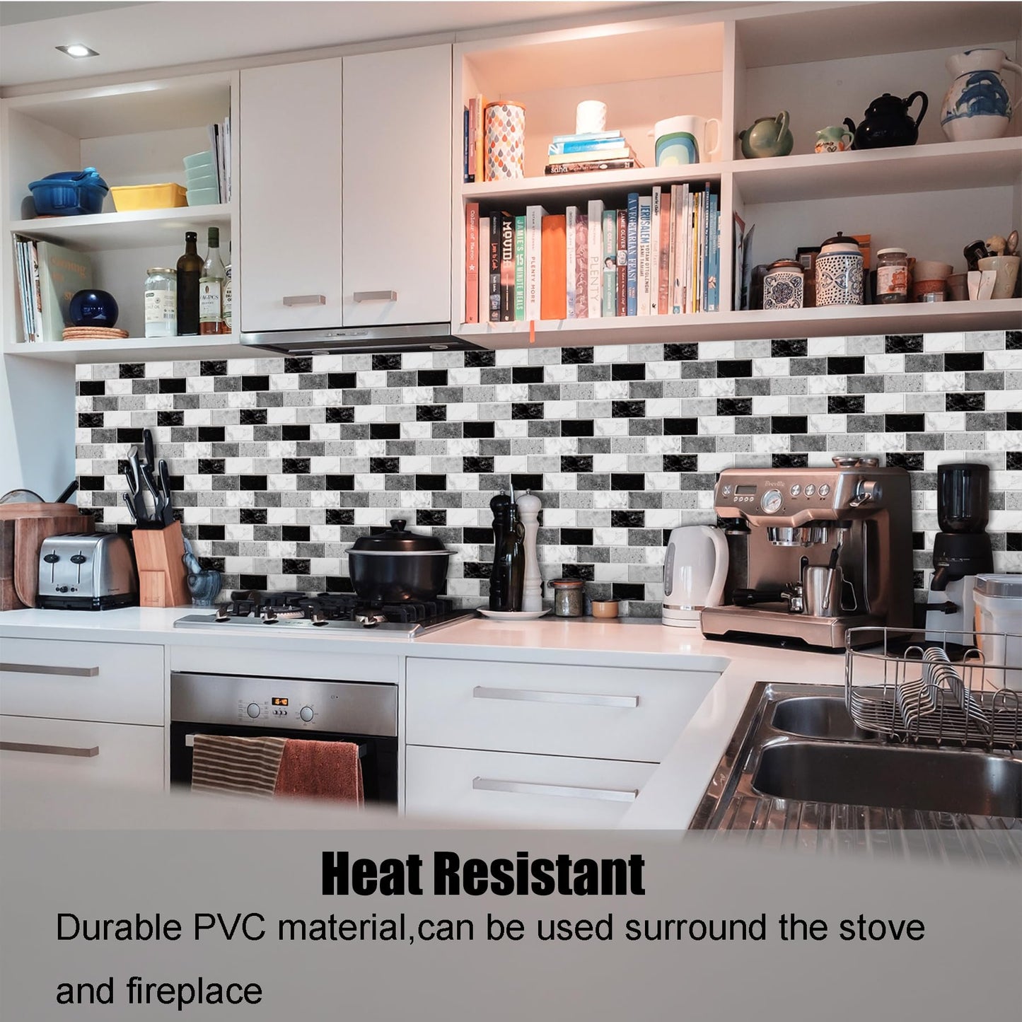 12-Sheet Peel and Stick Wallpaper, Subway Tile 6''x12'' Self Adhesive Wall Tiles Waterproof PVC Stick on Backsplash Vinyl Decorative Tiles Stickers for Kitchen Bathroom