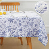 Honellaty Blue and White Floral Tablecloth 52 x 70 Inch, Vintage Rectangle Table Cloth, Spill-Proof Stain Resistant Decorative Fabric Table Cover for Dining, Party, Picnic