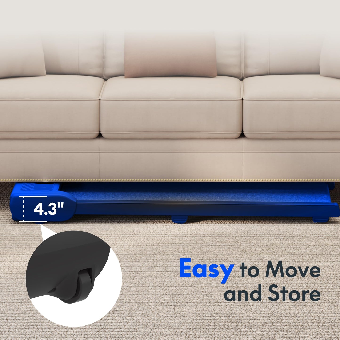 FLEXISPOT Walking Pad, Portable Treadmill for Home Office, 2.5HP Under Desk Treadmill with 265 Lbs Capacity, Remote Control, Led Display, Black