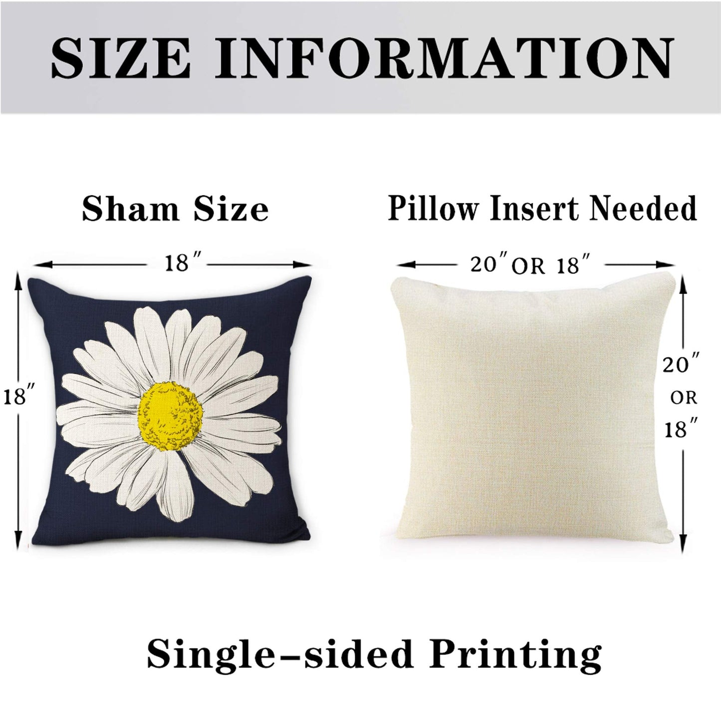 Hexagram Outdoor Pillow Covers 18x18, Blue Daisy Sunflower Throw Pillow Cover Set of 4 for Couch Living Room Sofa You are My Sunshine Dark Blue Home Decor