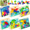 TOY Life Wooden Puzzles for Toddlers 2-4, 6 Pack Dinosaurs Puzzles for Toddler 1-3, Kids Montessori Toys for 1 2 3 Year Old, Educational Toys for Boys Girls Age 2 3 4 5, Baby Learning Toy Gifts