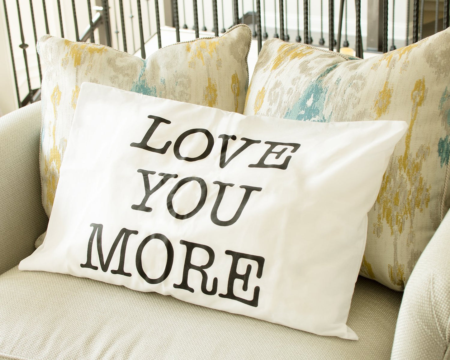Super Z Outlet I Love You & Love You More Cotton Polyester Standard Size Pillowcase Pair for Bedroom, Home Decoration Set, Anniversary