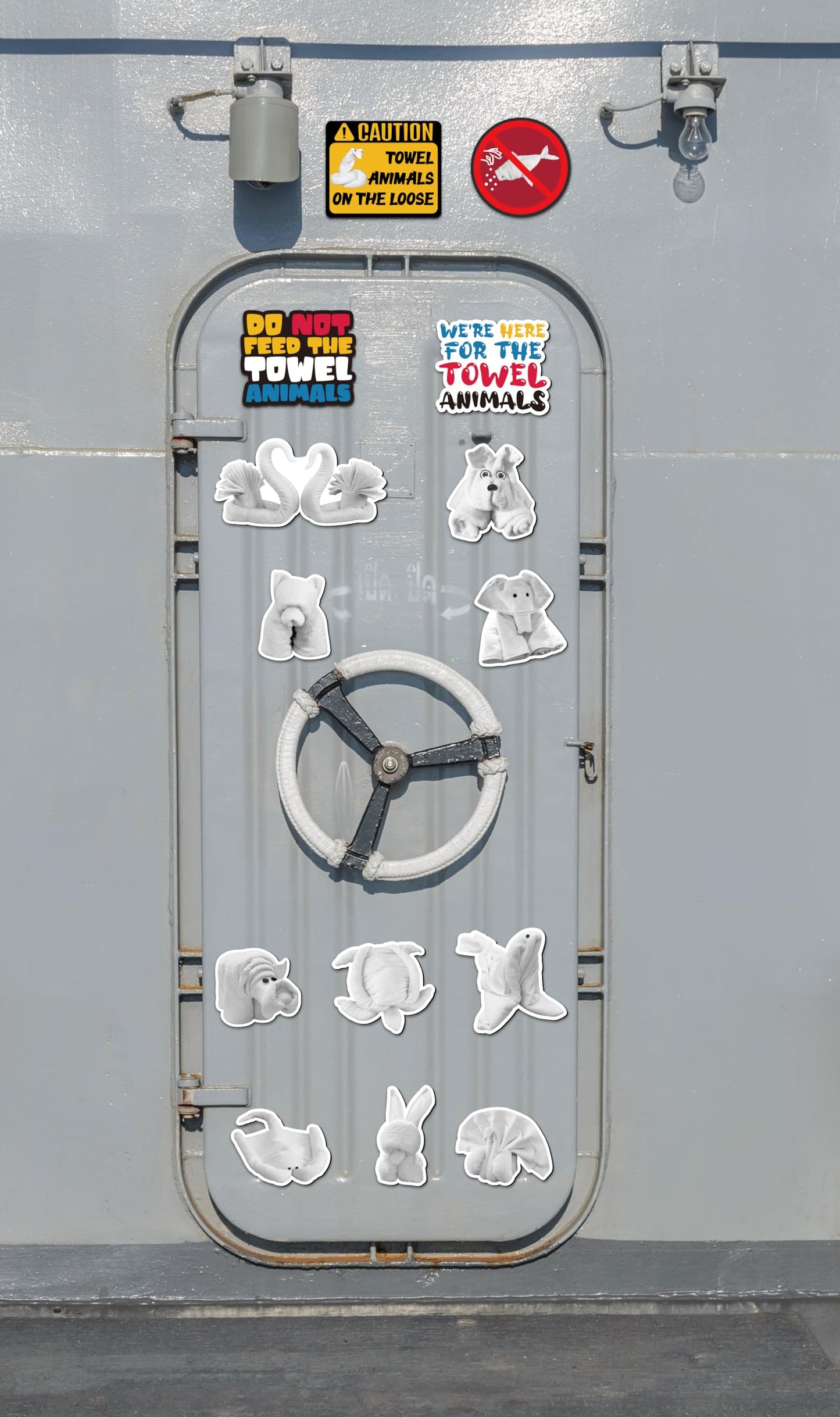 90shine 18PCS Cruise Door Magnets Decorations, Funny Animal Towel Magnetic Ship Cabin Decor