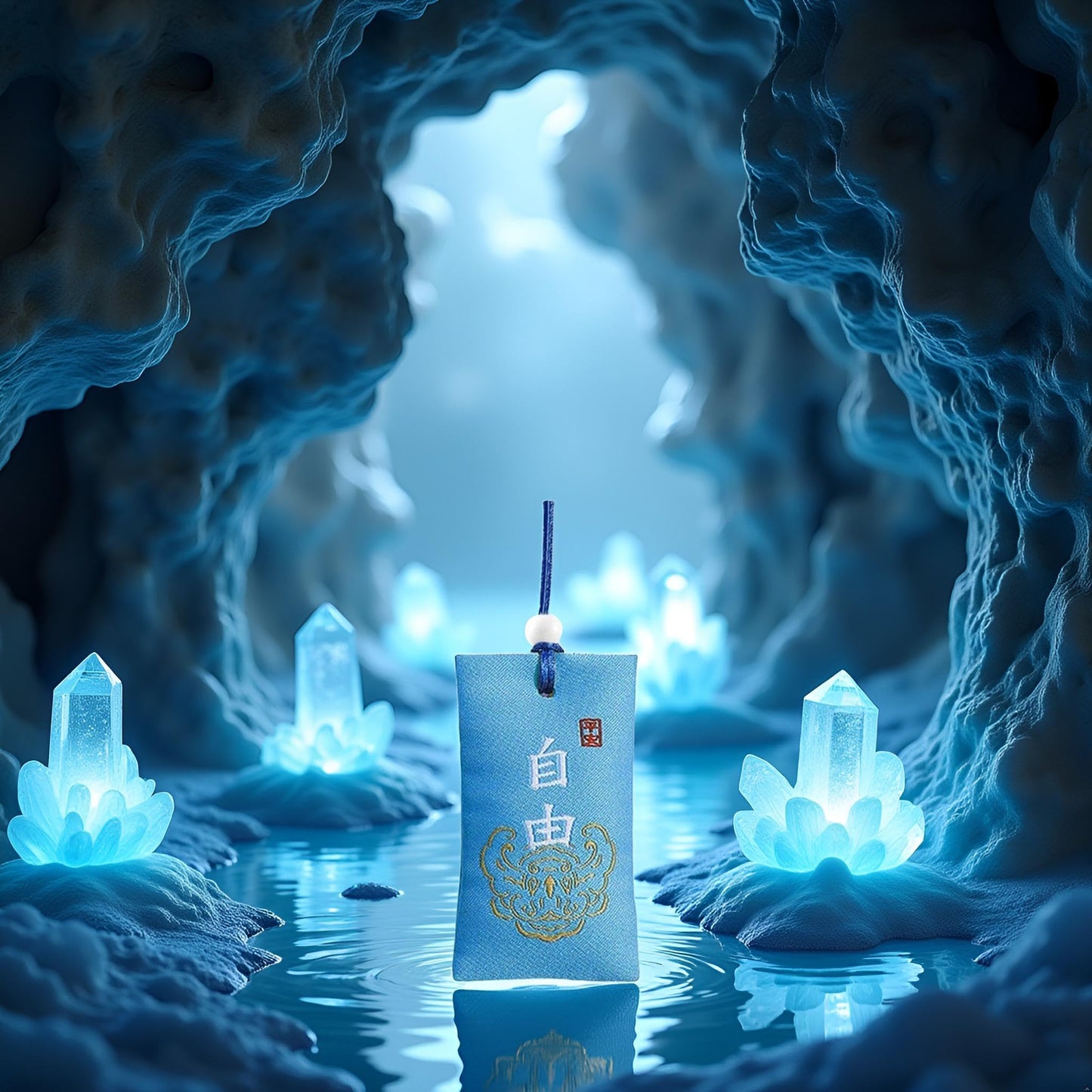 Blue Spiritual Salts Pouchs with Sachet, Buddhist Spirituals Salt Pouch Necklace, Lucky Bag, Classical Talisman from China Salt and Salt Substitutes