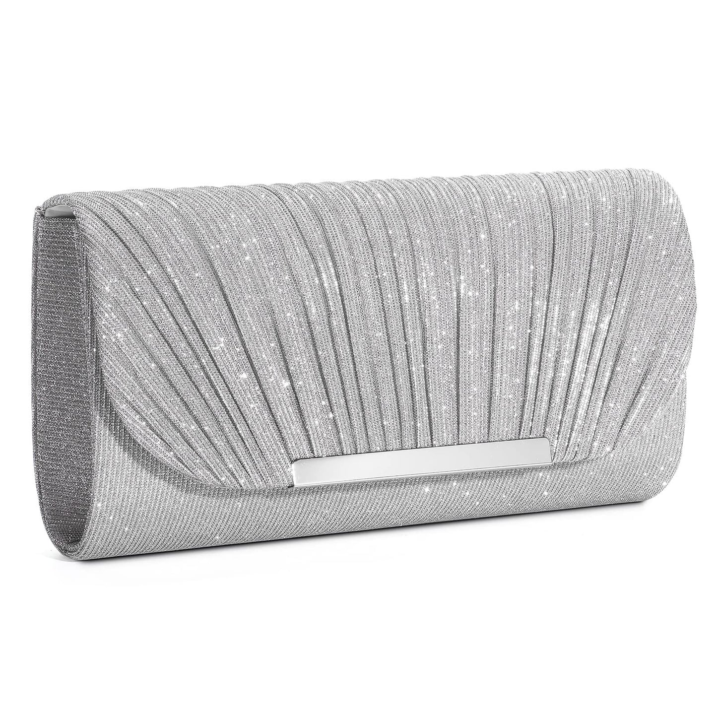 UBAYMAX Evening Bag Clutch Purses for Women Handbags Shoulder Crossbody Wedding Bag for Prom Cocktail Party Wedding (Silver)