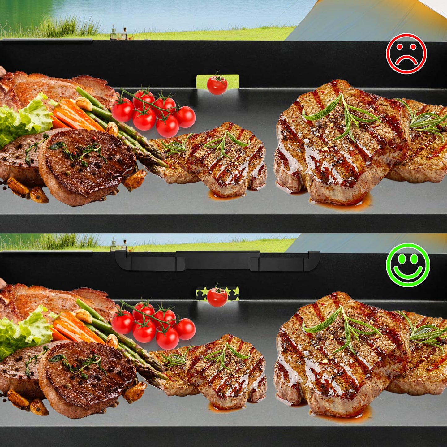 Blackstone Upgraded Rear Griddle Grease Catcher – BBQ Oil Drainer & Grease Funnel with Spatula Holder, Compatible Drain Kit for 36", 28", 22", and 17" Blackstone Griddles