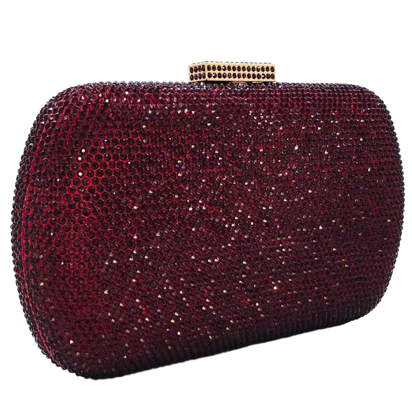 Boutique De FGG Rhinestone Clutch Purse Evening Bags and Clutches for Women Formal Crystal Clutch Bag Wedding Handbags,Mini,Burgundy