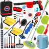 56Pcs Car Wash Cleaning Kit with Foam Gun, Car Wash Brush with Long Handle, Car Detailing Kit, Car Wheel Brush for Car Cleaning Supplies, Adjustable Hose Wash Sprayer-Quick Connector to Any Hose
