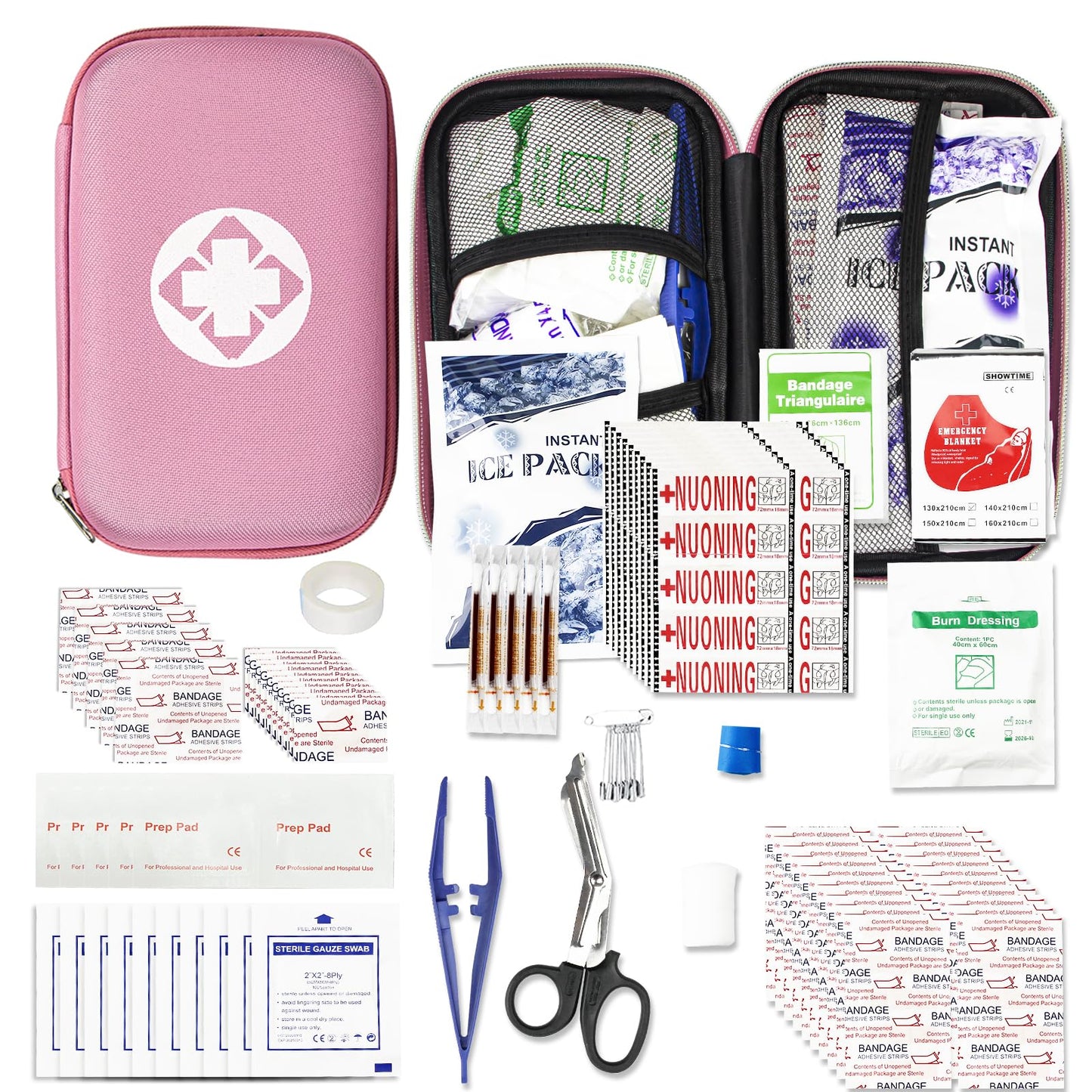 Car-Home Survival First-Aid Kit Emergency-Kit - Purple 273Piece Equipment Travel Supplies First Aid Set Home Essentials Camping Hiking YIDERBO