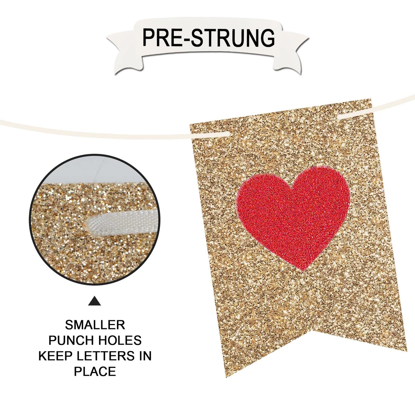 Gold Welcome Banner - Home Decoration, Ready to Hang - Housewarming & Military Commemorations - 8 ft Strand