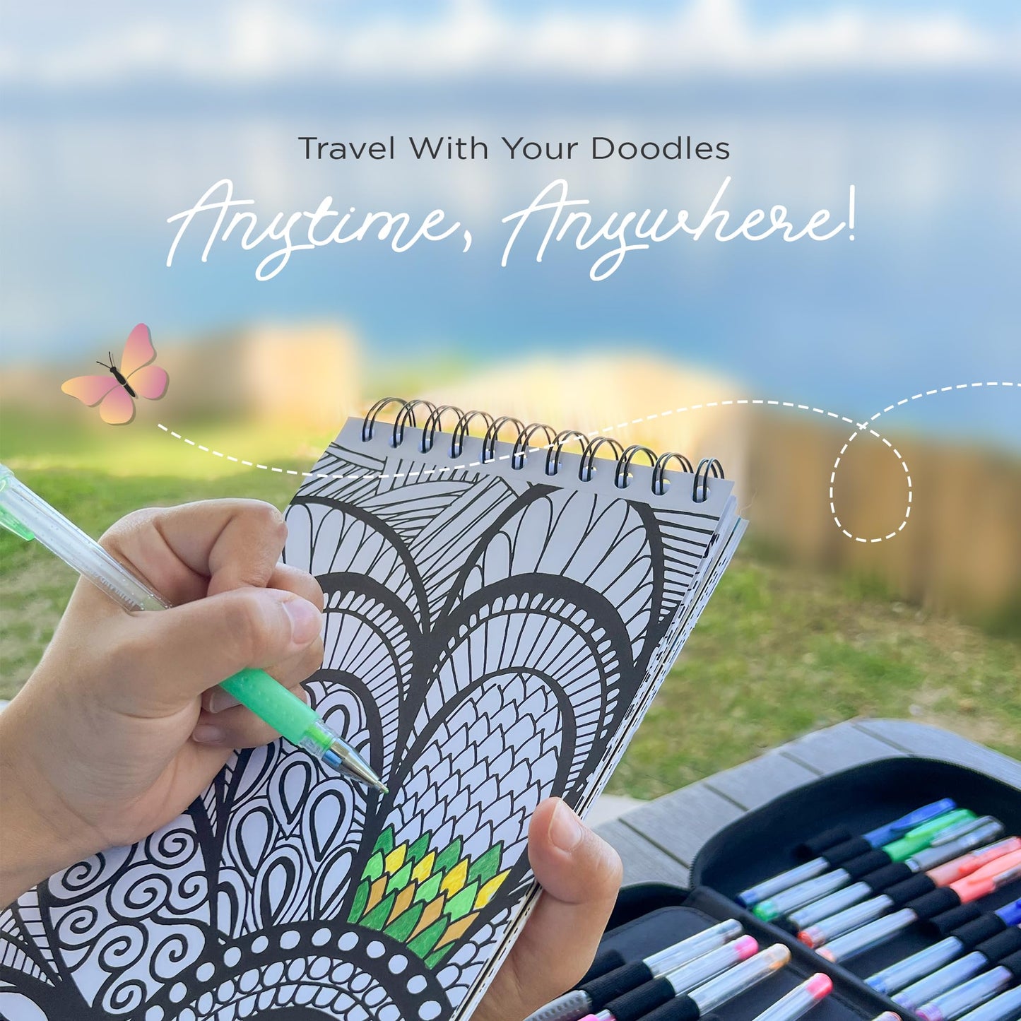 ColorIt Traveling Doodles Illustrated By Virginia Falkinburg